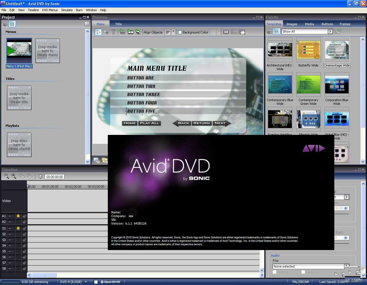 Avid DVD by Sonic 6.1.1 